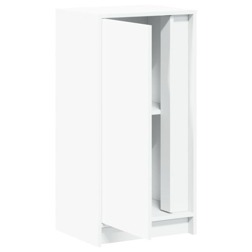 Сайдборд с LED, бял, 42,5x34x85 см, инженерно дърво