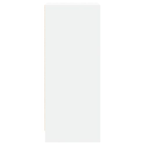 Сайдборд с LED, бял, 42,5x34x85 см, инженерно дърво