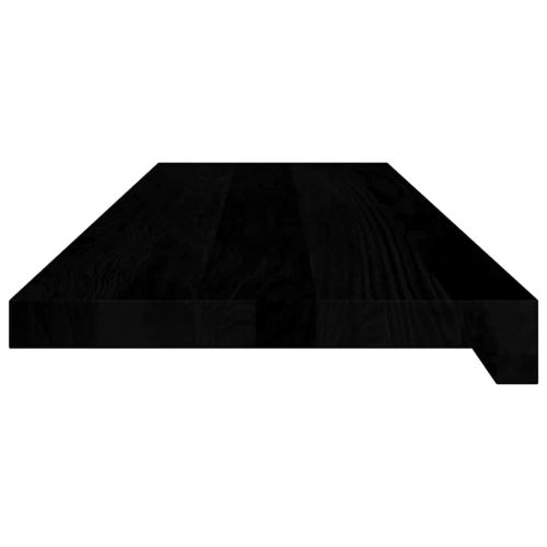 Прозоречни первази, 2 бр, кафяво-черни, 90x30x2 см, дъб масив