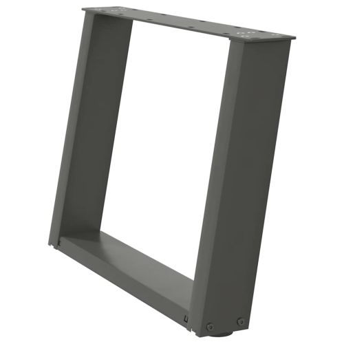 Крака за масичка за кафе, U-образни, 2 бр., антрацит, 70 x (42-43) см, стомана
