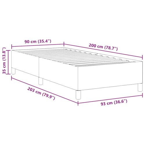 Легло с пружинирана основа Тъмносиво 90 x 200 cm