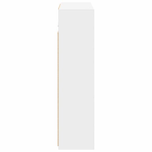 Шкаф с огледало за баня Бяло 63,5 x 16 x 62,5 см