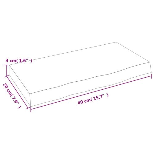 Стенен рафт светлокафяв 40x20x4 см обработен масивен дъб