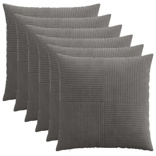 Калъфка за възглавница 6 pcs ALMELO Тъмносиво 60 x 60 cm