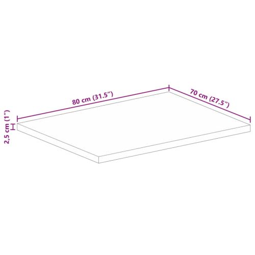 Плот за маса 80x70x2,5 см правоъгълен регенерирано дърво масив