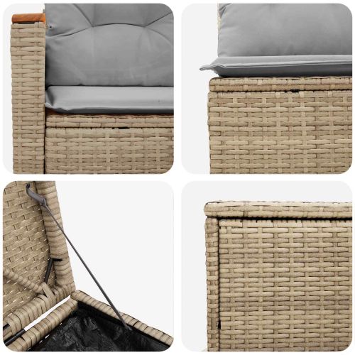 Комплект дивани 5 бр. Бежов и Светло Сив 179 x 179 x 85 см
