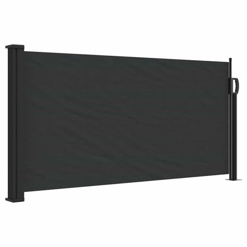 Прибираща се странична тента, черна, 100x300 см