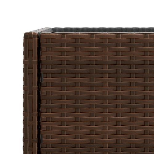 Градински плантери с рафт, 2 бр, кафяв, 70x28x70 см, полиратан