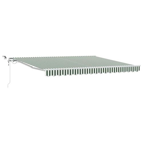 Прибираща се тента Зелен и бял 400 × 300 cm Полиестер