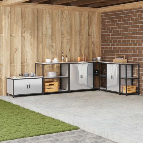 Кухненска рафтова единица HATTEM Сребристо 90 x 50 x 92 см