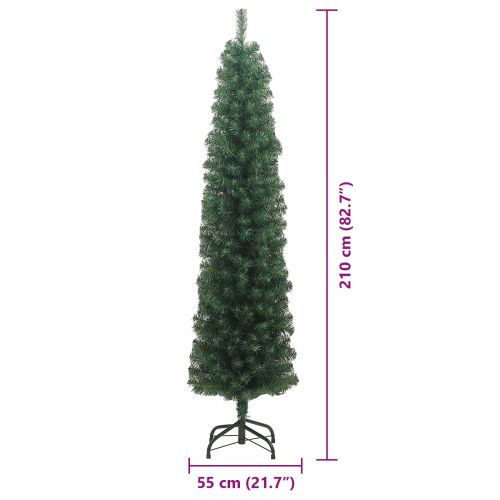 С изкуствено коледно дърво с 300 LED светодиода Зелен 210 cm