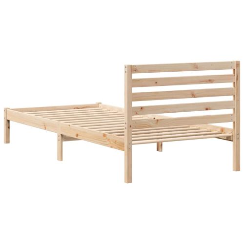 Рамка за легло Кафяво 90 x 220 cm Солидно борово дърво