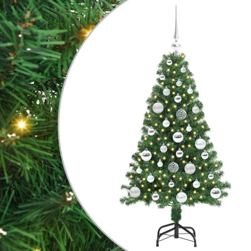 С изкуствено коледно дърво с 150 LED светодиода Зелен 120 cm