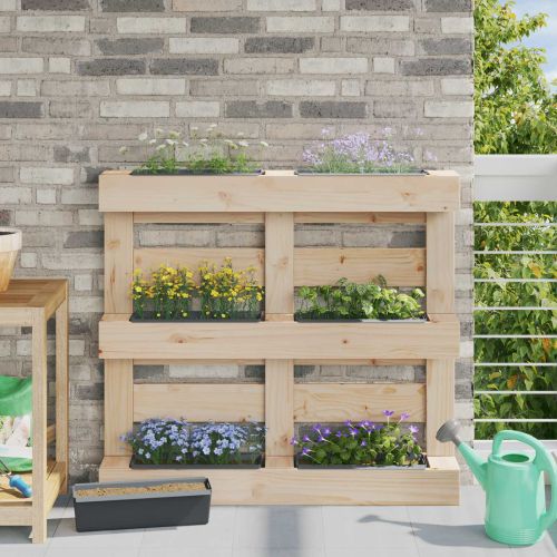 Кутиите за цветя за евро палети 24 бр. Сиво 36 x 13,5 x 9,5 см