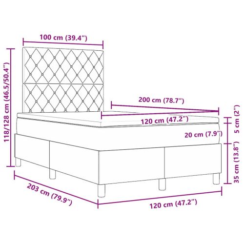 Легло с пружинирана основа Тъмен зелен 120 x 200 cm Кадифе