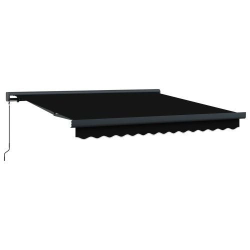 Прибираща се тента Черно 350 x 250 cm Платно и алуминий