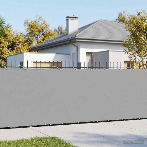Прозорец за балкон 180 x 700 см Тъкан с PU покритие Светлосиво