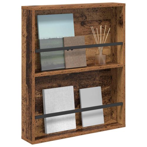 Етажерка за списания с рафт Старо дърво 60 x 12 x 70 см