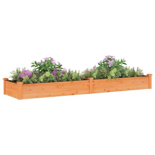 Градинска повдигната леха с вложка кафяв 240x60x25 см ела масив