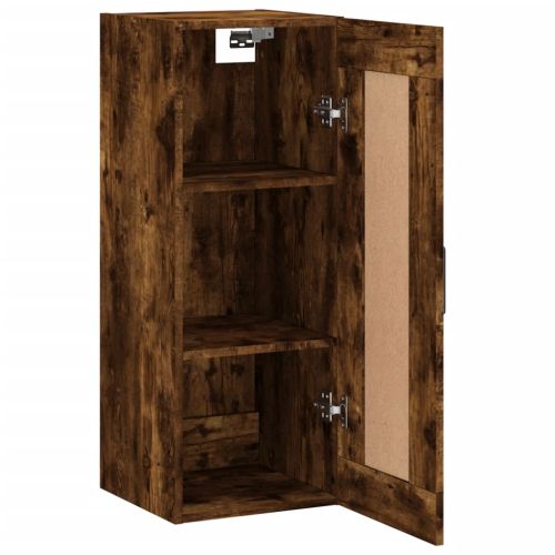 Стенен шкаф опушен дъб 34,5x34x90 см инженерно дърво