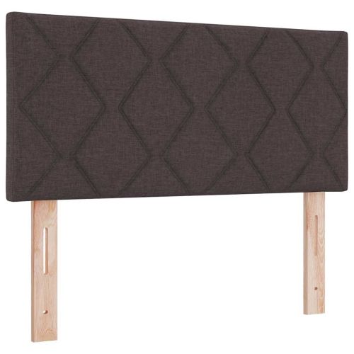 LED кутия за пружини с легло Тъмен кафяв 90 x 200 cm текстил