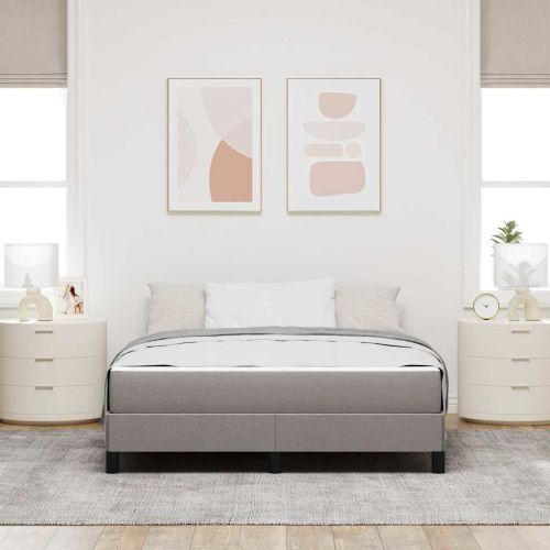 Легло с пружинирана основа Таупе 140 x 190 cm текстил