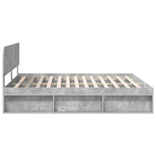 Рамка за легло Бетонно сиво 180 x 200 cm Солидно борово дърво