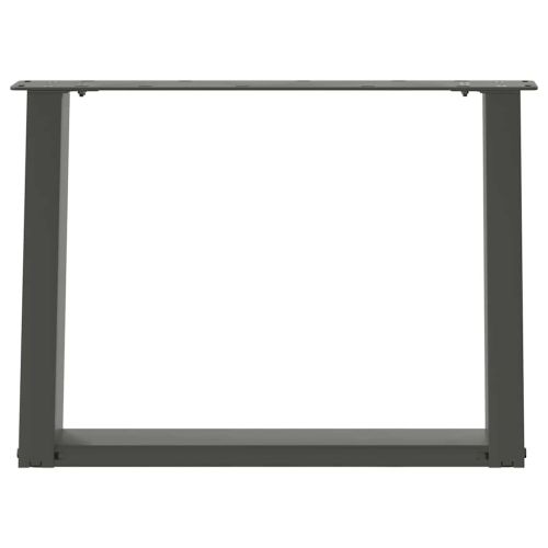 Крака за масичка за кафе, U-образни, 2 бр., антрацит, 60 x (42-43) см, стомана