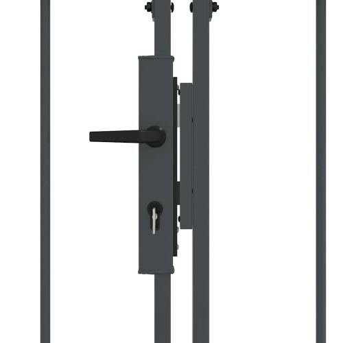 Врата за ограда с аркиран връх ASSEN 400 x 100 cm Стомана Сив