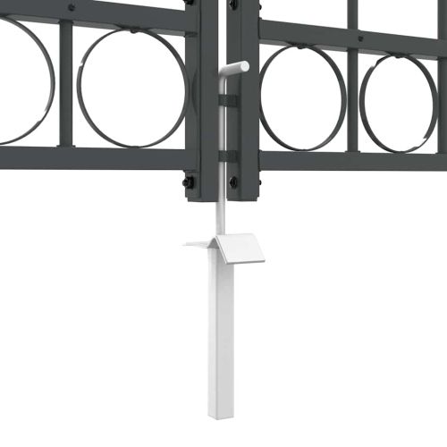 Врата за ограда с аркиран връх ASSEN 400 x 100 cm Стомана Сив