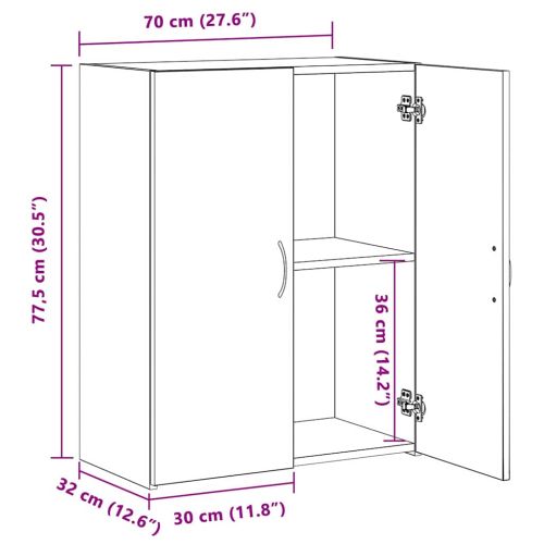 Офис шкаф Старо дърво 70 x 32 x 77.5 см Инженерна дървесина