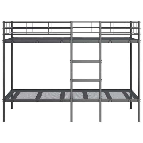 Двуетажно легло без матрак Черно 90x190 cm Стомана