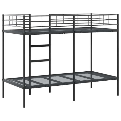 Двуетажно легло без матрак Черно 90x190 cm Стомана