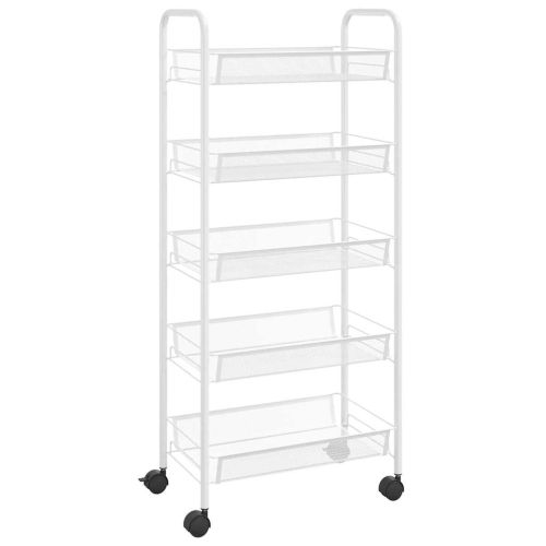 Кухненска количка на 5 нива, черна, 46x26x105 см, желязо