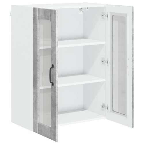 Стенен стъклен шкаф LUCCA Бетонно сиво 60 x 31 x 80 см
