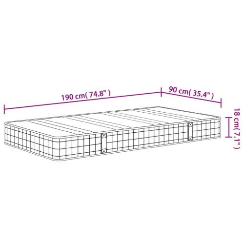 Матрак бонел пружини Medium 90x190 см единичен размер