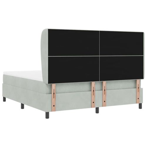 Легло с пружинирана основа Светлосиво 200 x 180 cm Кадифе