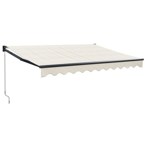 Прибираща се тента кремава 3,5x2,5 м плат и алуминий