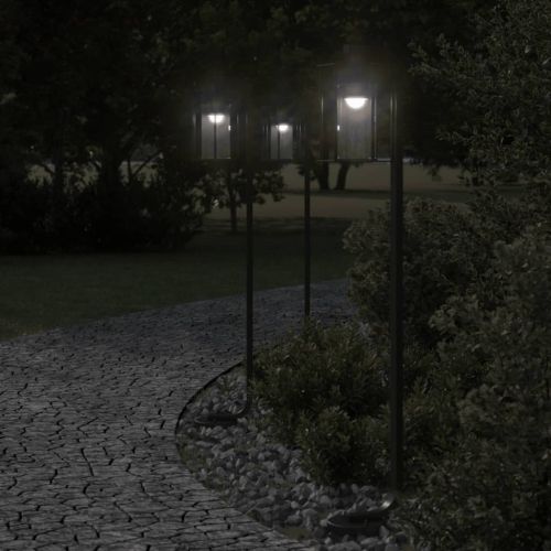 Външна подова лампа, сребриста, 100 см, неръждаема стомана