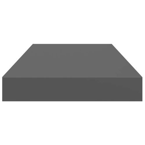 Окачени стенни рафтове, 2 бр, сив гланц, 50x23,5x3,8 см, МДФ