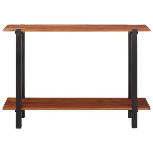 Конзолна маса с рафт Кафяв и черен 110 x 30 x 75 см