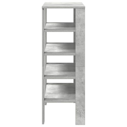 Етажерка за обувки, бетонно сива, 61x32x87,5см, инженерно дърво