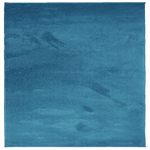 Килим OVIEDO с къс косъм, тюркоаз, 120x120 см