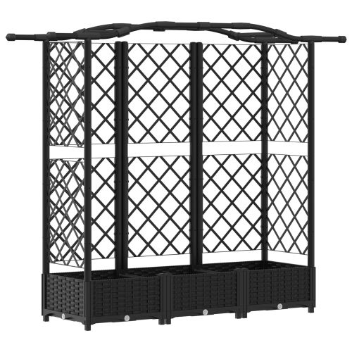 Повдигнато легло с решетка и покривка Черно 163 x 40 x 123 см