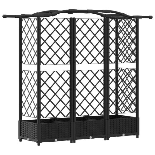 Повдигнато легло с решетка и покривка Черно 163 x 40 x 123 см