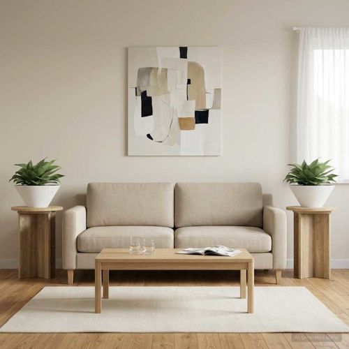 Стойка за растения 2 бр. Дъб сонома Ø29,5 x 40 см