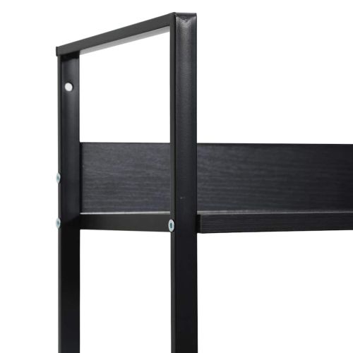 Библиотека с 3 рафта, черна, 60x27,6x90,5 см, инженерно дърво