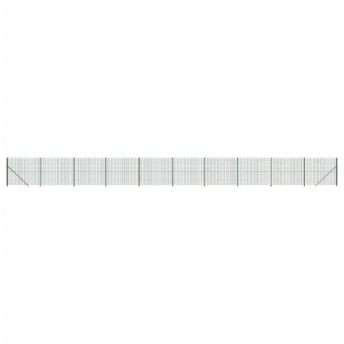Плетена оградна мрежа с фланец, зелена, 1,6x25 м