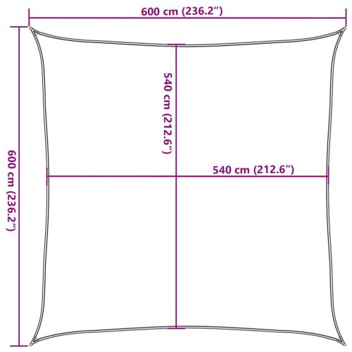Sunshade Sail 160 g/m² Square Blue 6x6 m HDPE - Untranslated