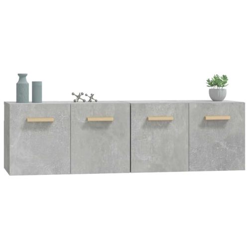 Стенни шкафове 2 бр бетонно сиви 60x36,5x35 см инженерно дърво